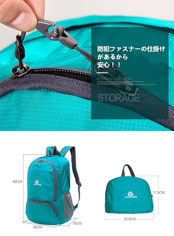 Amazon | JINSHIWQ 軽量リュック コンパクト サブバック 防水